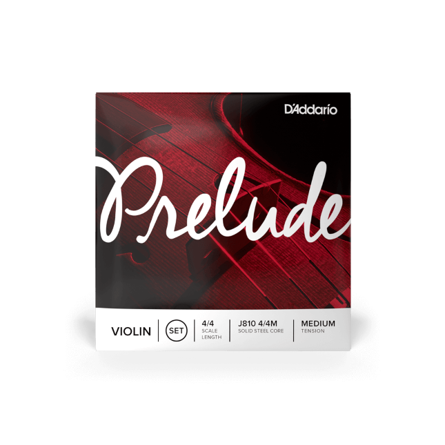 D'addario Prelude Violin String Set, 4/4 Scale, Medium Tension